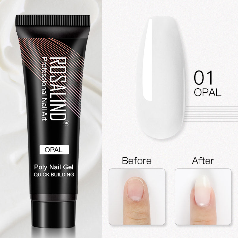 ROSALIND 15ml Glitter Poly Nail Gel 16 Fashion Colors Quick Builder Extension Say Goodbye To Short Nails