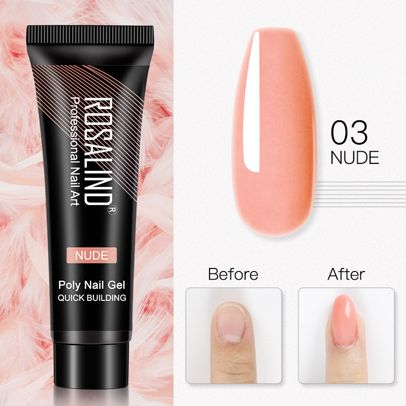 ROSALIND 15ml Glitter Poly Nail Gel 16 Fashion Colors Quick Builder Extension Say Goodbye To Short Nails