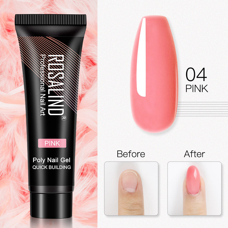ROSALIND 15ml Glitter Poly Nail Gel 16 Fashion Colors Quick Builder Extension Say Goodbye To Short Nails