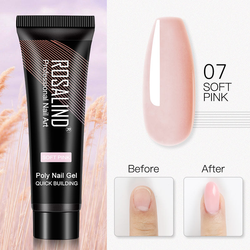 ROSALIND 15ml Glitter Poly Nail Gel 16 Fashion Colors Quick Builder Extension Say Goodbye To Short Nails
