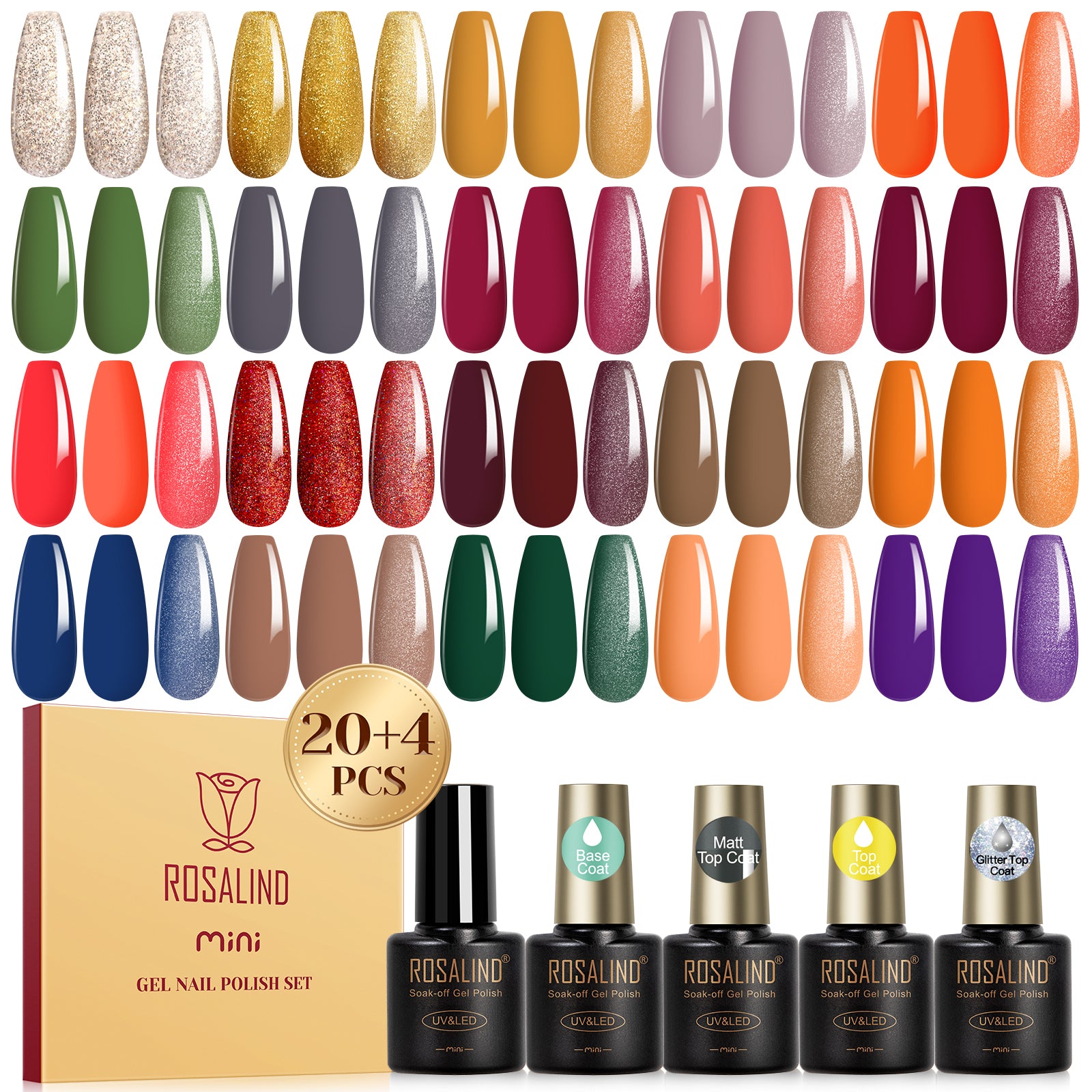 ROSALIND 24PCS SET Gel Polish Nail Art Design