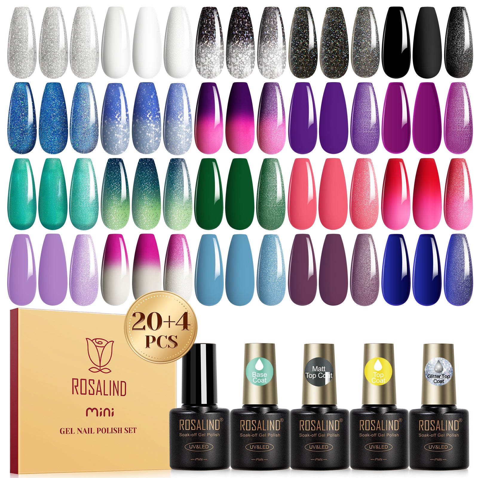 ROSALIND 24PCS SET Gel Polish Nail Art Design