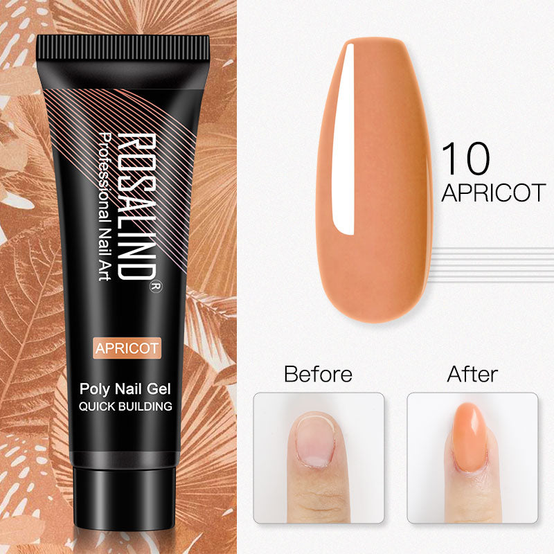 ROSALIND 15ml Glitter Poly Nail Gel 16 Fashion Colors Quick Builder Extension Say Goodbye To Short Nails