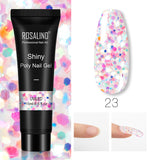 ROSALIND 15ml Glitter Poly Nail Gel 16 Fashion Colors Quick Builder Extension Say Goodbye To Short Nails
