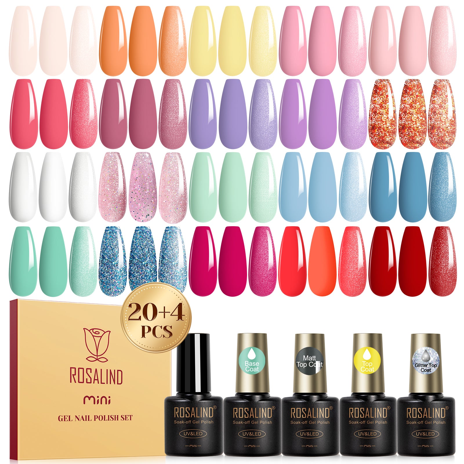 ROSALIND 24PCS SET Gel Polish Nail Art Design