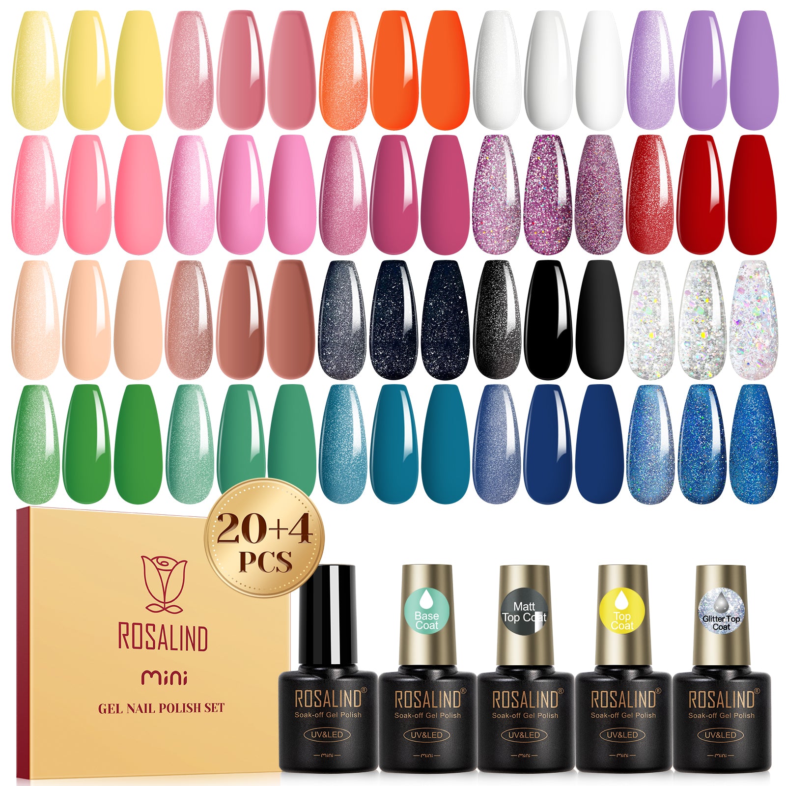 ROSALIND 24PCS SET Gel Polish Nail Art Design