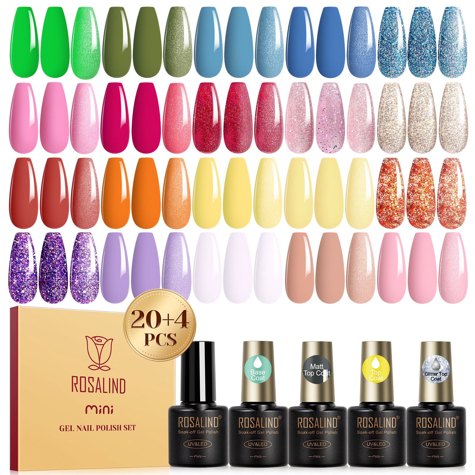 ROSALIND 24PCS SET Gel Polish Nail Art Design