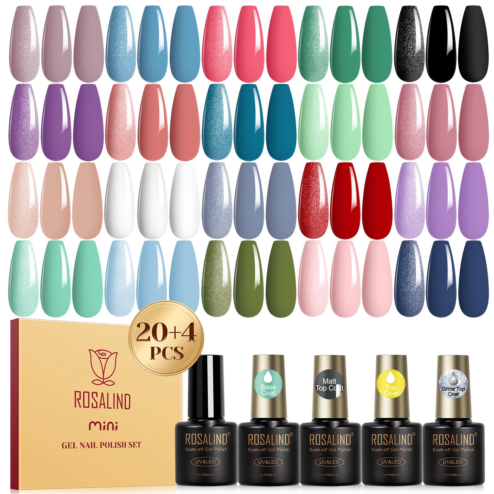 ROSALIND 24PCS SET Gel Polish Nail Art Design