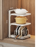 Kitchen Storage Rack,Adjustable Pot Storage Rack Under Cabinet, Free Layering Snap-On Pot Rack for Kitchen Organization Storage