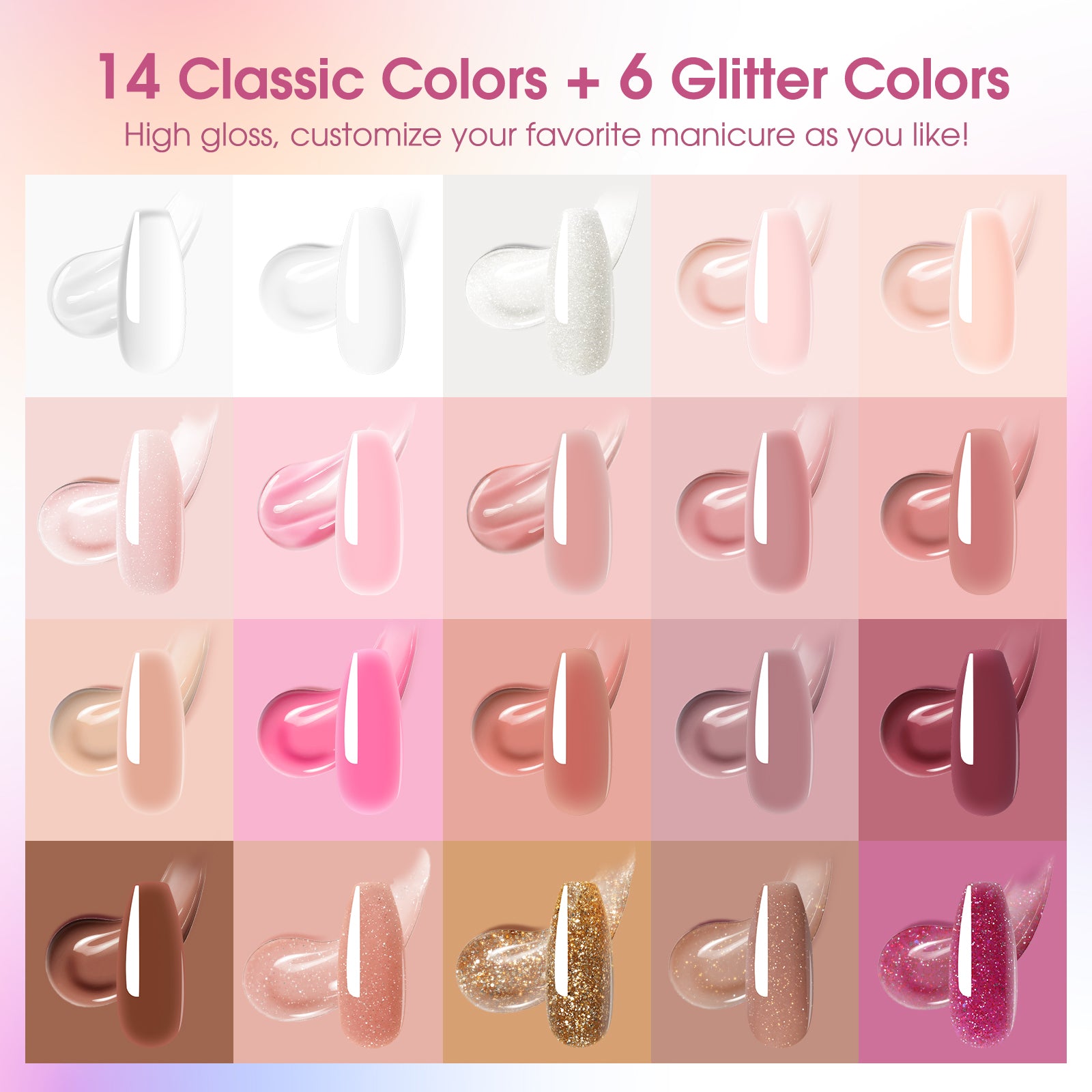 26PCS Set Mini Poly Nail Gel For Nail Art Design LED/UV Lamp