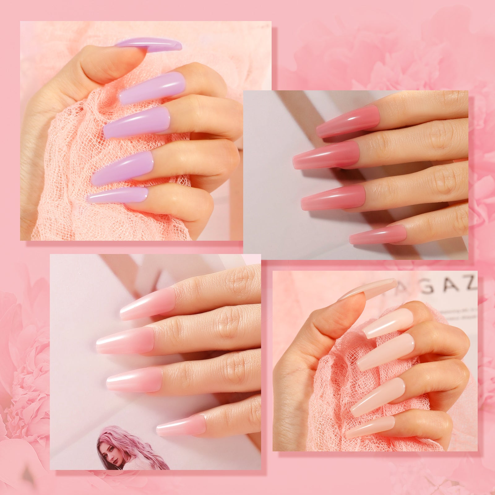 ROSALIND Nude Color Nail Gel Polish 8pcs Set Mini Series
