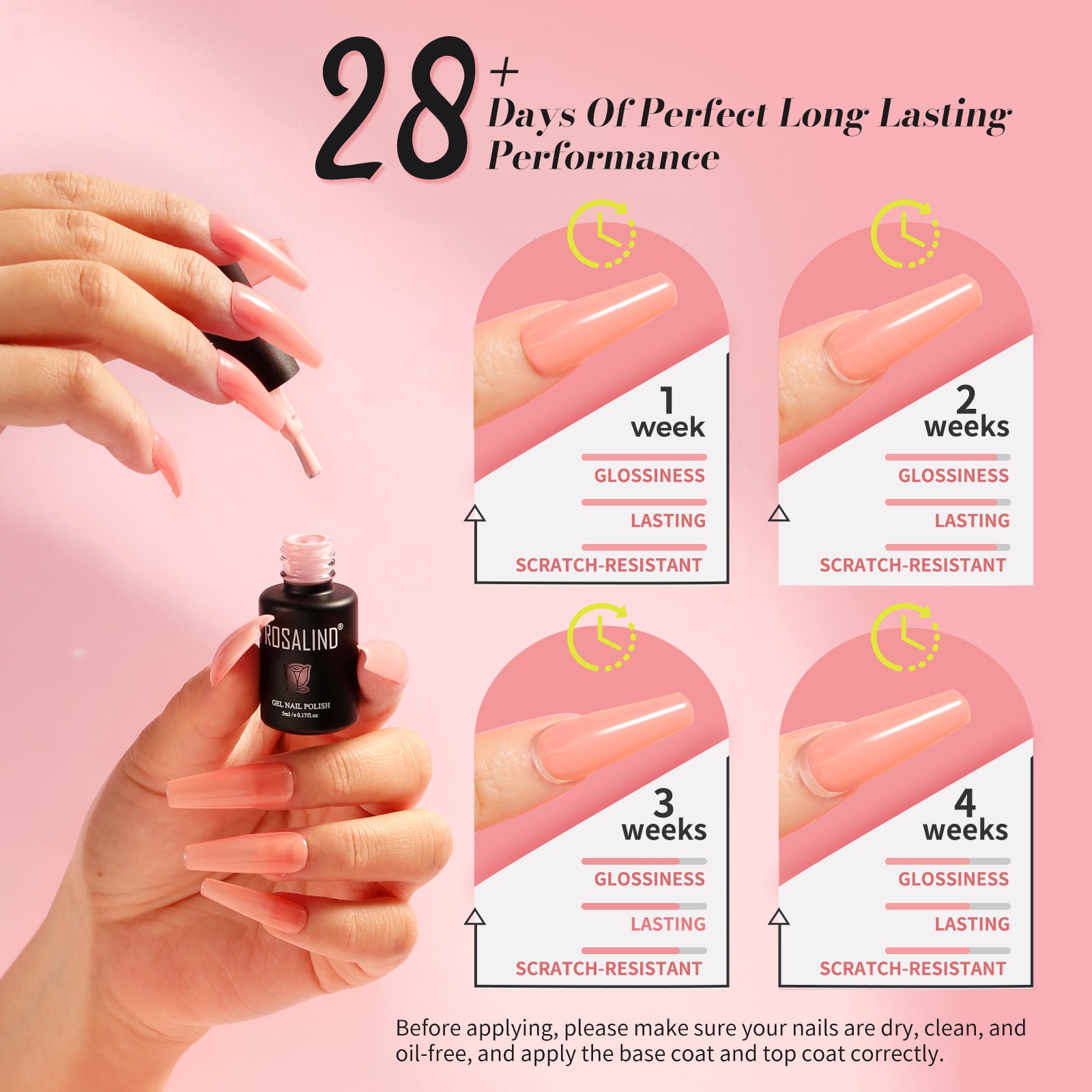 ROSALIND Nude Color Nail Gel Polish 8pcs Set Mini Series