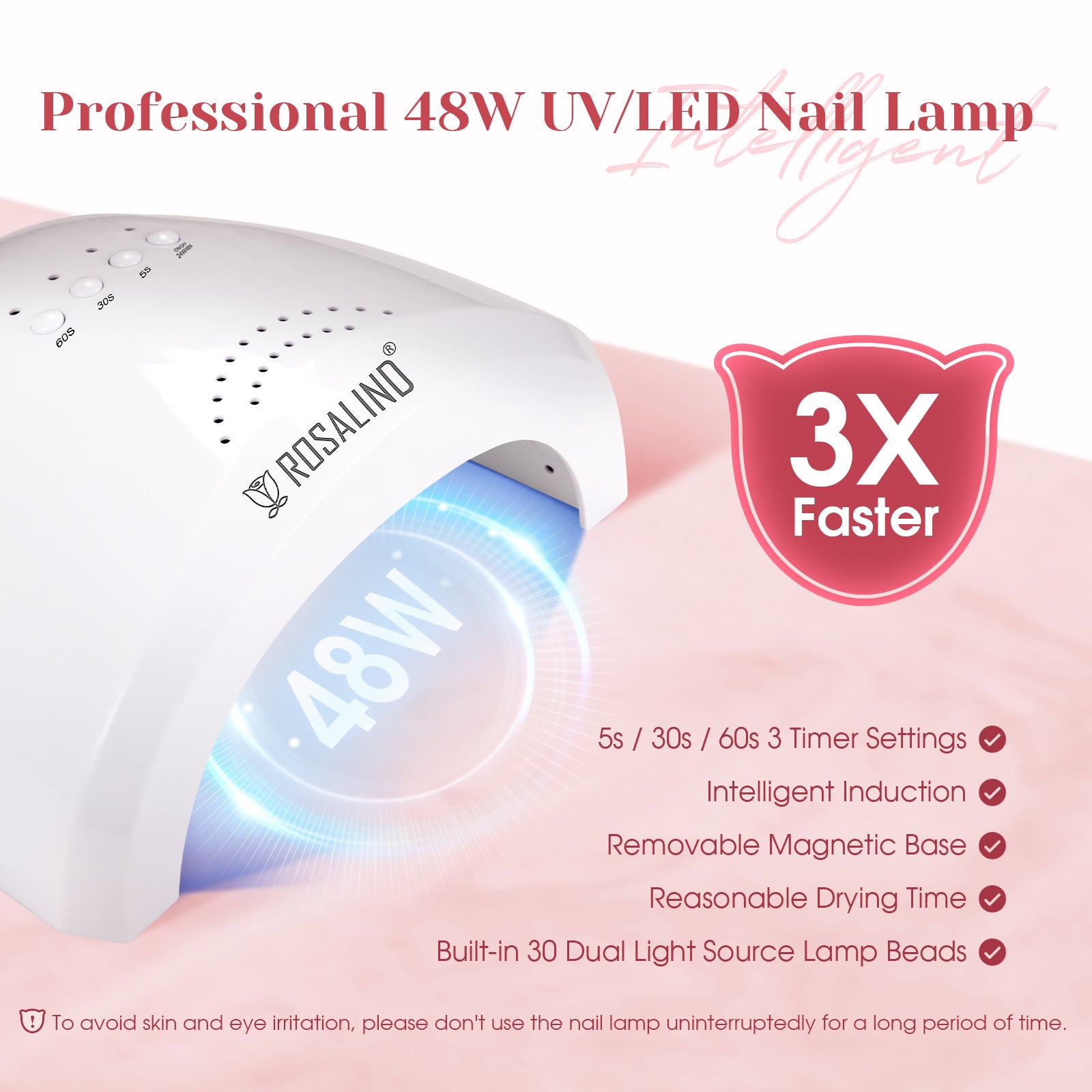 ROSALIND 54PCS Gel Nail Polish Kit with U V Light 48W Nail Lamp, 35 Color Gel Nail Kit Base Top Coat and Nail Art Manicure Tools Starter Kit DIY Decoration Nail Home Kit for Women
