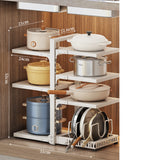 Kitchen Storage Rack,Adjustable Pot Storage Rack Under Cabinet, Kitchen Organization Storage