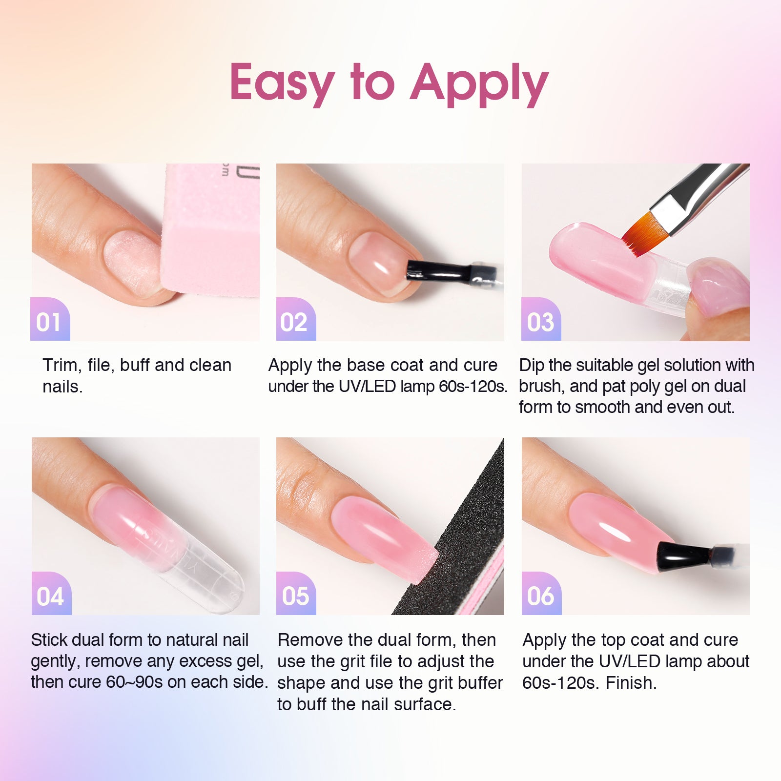 26PCS Set Mini Poly Nail Gel For Nail Art Design LED/UV Lamp