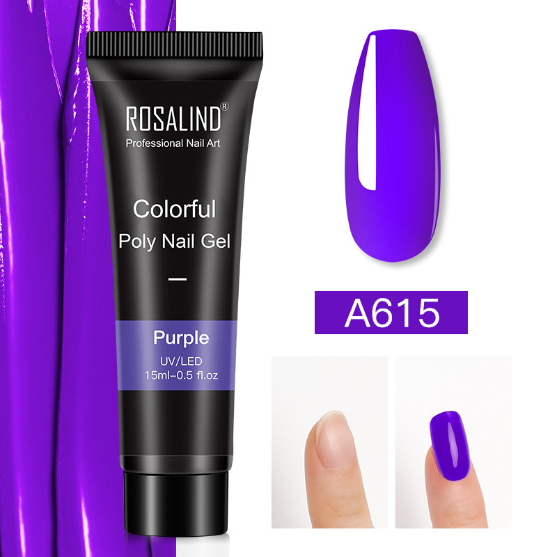 ROSALIND 15ml Glitter Poly Nail Gel 16 Fashion Colors Quick Builder Extension Say Goodbye To Short Nails