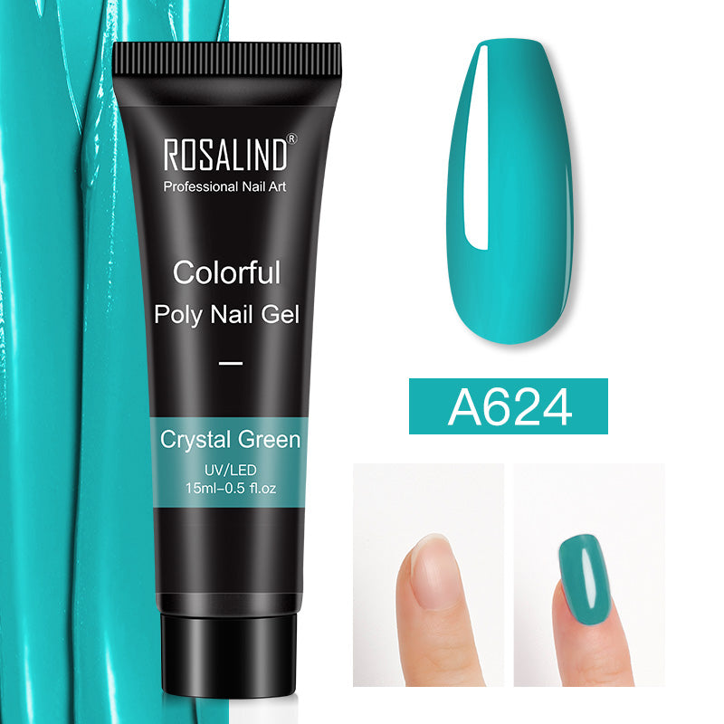 ROSALIND 15ml Glitter Poly Nail Gel 16 Fashion Colors Quick Builder Extension Say Goodbye To Short Nails
