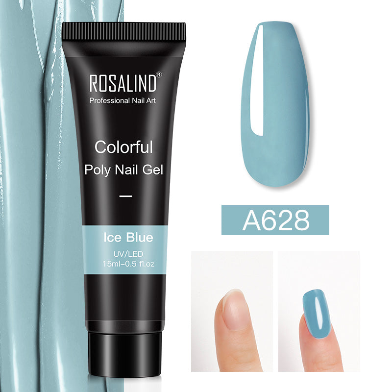ROSALIND 15ml Glitter Poly Nail Gel 16 Fashion Colors Quick Builder Extension Say Goodbye To Short Nails