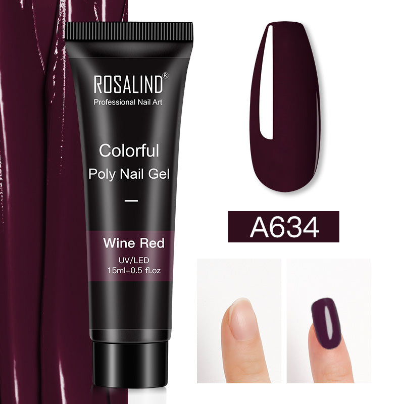 ROSALIND 15ml Glitter Poly Nail Gel 16 Fashion Colors Quick Builder Extension Say Goodbye To Short Nails