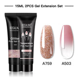 ROSALIND 15ML Poly Nail Gel Kit For Building Semi Permanent Nail Extension Gel All For Manicure Professional Nail Art Set Of Tools