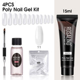 ROSALIND 15ML Poly Nail Gel Kit For Building Semi Permanent Nail Extension Gel All For Manicure Professional Nail Art Set Of Tools