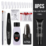 ROSALIND Poly Nail Gel Kit 15ml Nail Extension Full Manicure Poly UV Gel Set For Nails Tool Kit