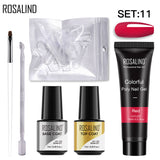 ROSALIND 15ML Poly Nail Gel Kit For Building Semi Permanent Nail Extension Gel All For Manicure Professional Nail Art Set Of Tools