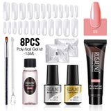 ROSALIND 15ML Poly Nail Gel Kit For Building Semi Permanent Nail Extension Gel All For Manicure Professional Nail Art Set Of Tools