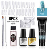ROSALIND 15ML Poly Nail Gel Kit For Building Semi Permanent Nail Extension Gel All For Manicure Professional Nail Art Set Of Tools