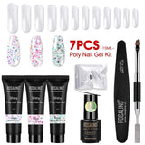 ROSALIND 15ML Poly Nail Gel Kit For Building Semi Permanent Nail Extension Gel All For Manicure Professional Nail Art Set Of Tools