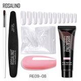 ROSALIND 15ML Poly Nail Gel Kit For Building Semi Permanent Nail Extension Gel All For Manicure Professional Nail Art Set Of Tools