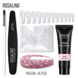 ROSALIND 15ML Poly Nail Gel Kit For Building Semi Permanent Nail Extension Gel All For Manicure Professional Nail Art Set Of Tools