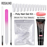 ROSALIND 15ML Poly Nail Gel Kit For Building Semi Permanent Nail Extension Gel All For Manicure Professional Nail Art Set Of Tools