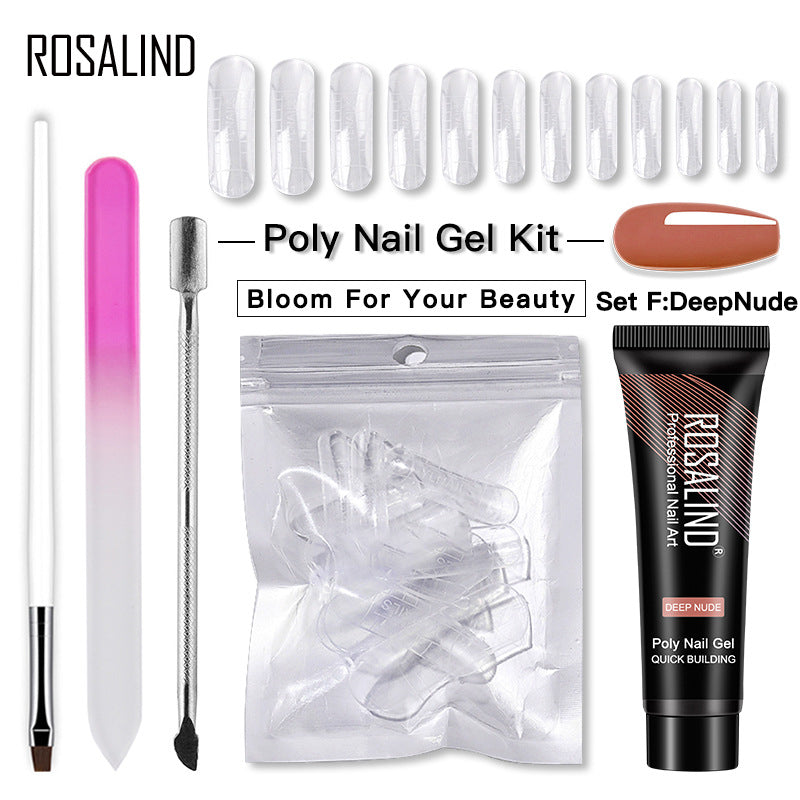 ROSALIND 15ML Poly Nail Gel Kit For Building Semi Permanent Nail Extension Gel All For Manicure Professional Nail Art Set Of Tools
