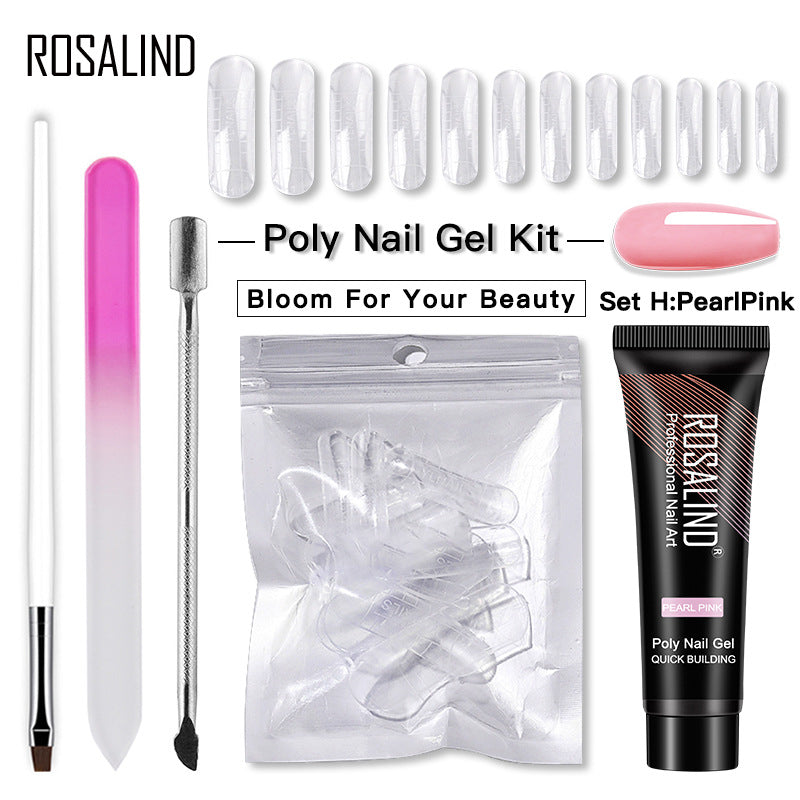 ROSALIND 15ML Poly Nail Gel Kit For Building Semi Permanent Nail Extension Gel All For Manicure Professional Nail Art Set Of Tools