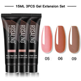 ROSALIND 15ML Poly Nail Gel Kit For Building Semi Permanent Nail Extension Gel All For Manicure Professional Nail Art Set Of Tools