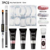 ROSALIND 15ML Poly Nail Gel Kit For Building Semi Permanent Nail Extension Gel All For Manicure Professional Nail Art Set Of Tools