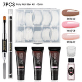 ROSALIND 15ML Poly Nail Gel Kit For Building Semi Permanent Nail Extension Gel All For Manicure Professional Nail Art Set Of Tools