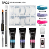 ROSALIND 15ML Poly Nail Gel Kit For Building Semi Permanent Nail Extension Gel All For Manicure Professional Nail Art Set Of Tools