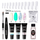 ROSALIND 15ML Poly Nail Gel Kit For Building Semi Permanent Nail Extension Gel All For Manicure Professional Nail Art Set Of Tools