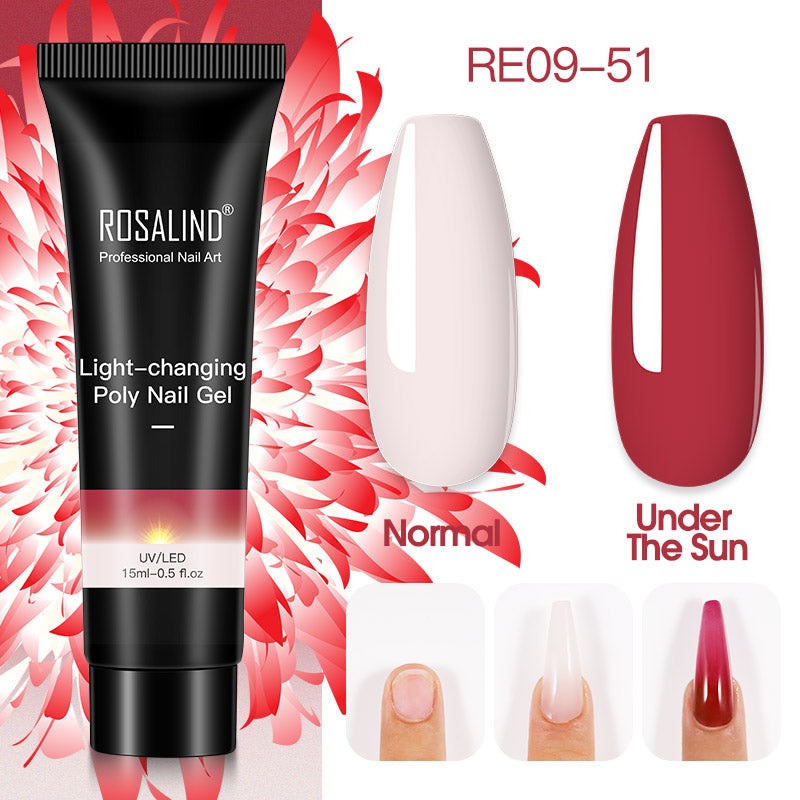ROSALIND 15ml Glitter Poly Nail Gel 16 Fashion Colors Quick Builder Extension Say Goodbye To Short Nails