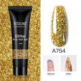 ROSALIND 15ml Glitter Poly Nail Gel 16 Fashion Colors Quick Builder Extension Say Goodbye To Short Nails