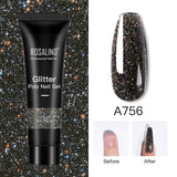 ROSALIND 15ml Glitter Poly Nail Gel 16 Fashion Colors Quick Builder Extension Say Goodbye To Short Nails