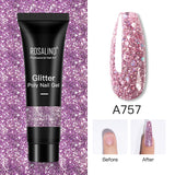 ROSALIND 15ml Glitter Poly Nail Gel 16 Fashion Colors Quick Builder Extension Say Goodbye To Short Nails