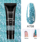 ROSALIND 15ml Glitter Poly Nail Gel 16 Fashion Colors Quick Builder Extension Say Goodbye To Short Nails