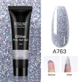 ROSALIND 15ml Glitter Poly Nail Gel 16 Fashion Colors Quick Builder Extension Say Goodbye To Short Nails