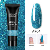 ROSALIND 15ml Glitter Poly Nail Gel 16 Fashion Colors Quick Builder Extension Say Goodbye To Short Nails