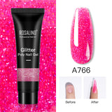 ROSALIND 15ml Glitter Poly Nail Gel 16 Fashion Colors Quick Builder Extension Say Goodbye To Short Nails