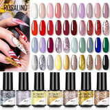 ROSALIND 40PCS/Set Soak Off Gel Polish Bright For Nail Art Design LED/UV Lamp