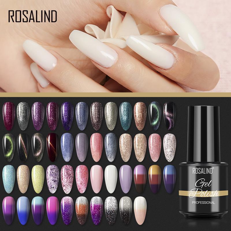 ROSALIND Mini Soak Off 4pcs Set In One Kit Gel Polish Bright For Nail Art Design LED/UV Lamp